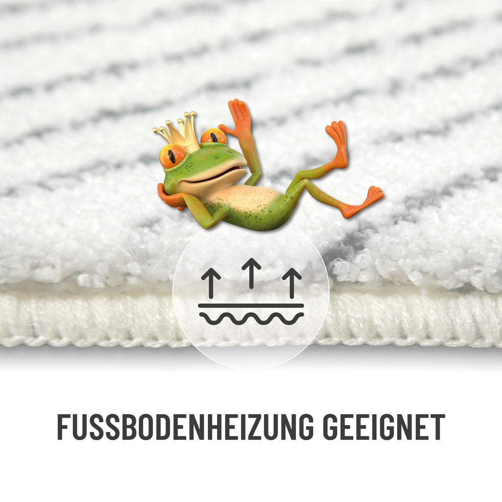 Badteppich Weiß Grau "Jasbeer" WECONhome Basics