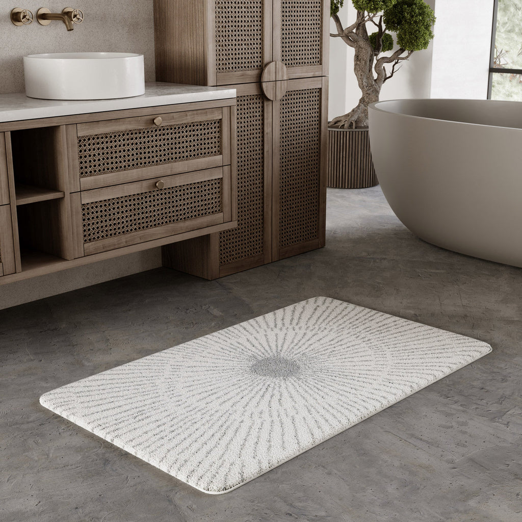 Badteppich Weiß Grau "Jasbeer" WECONhome Basics
