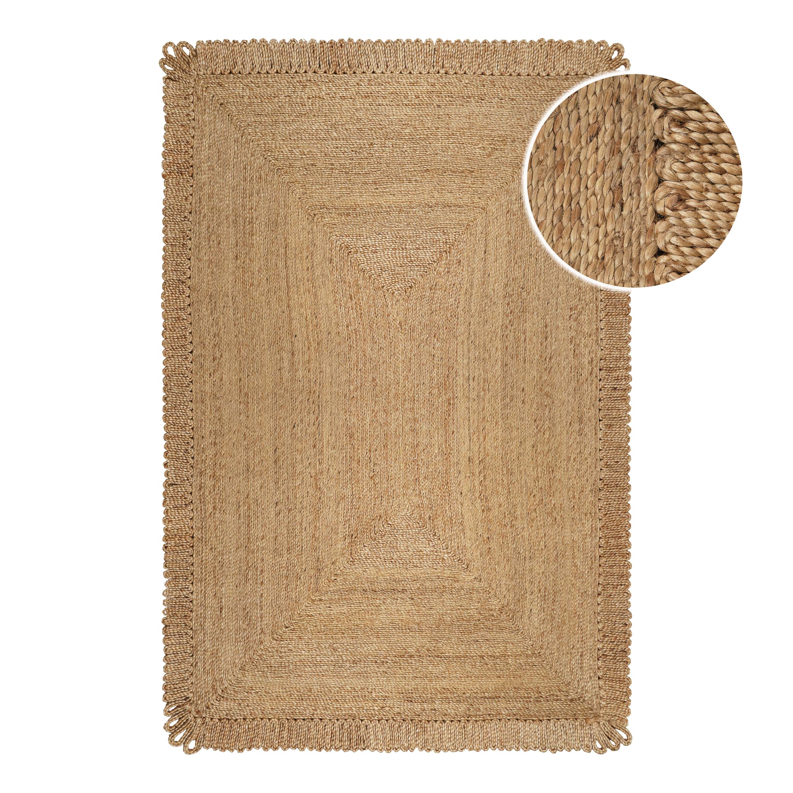 "June" Jute - Teppich - natürlich, handgewebt, schwer