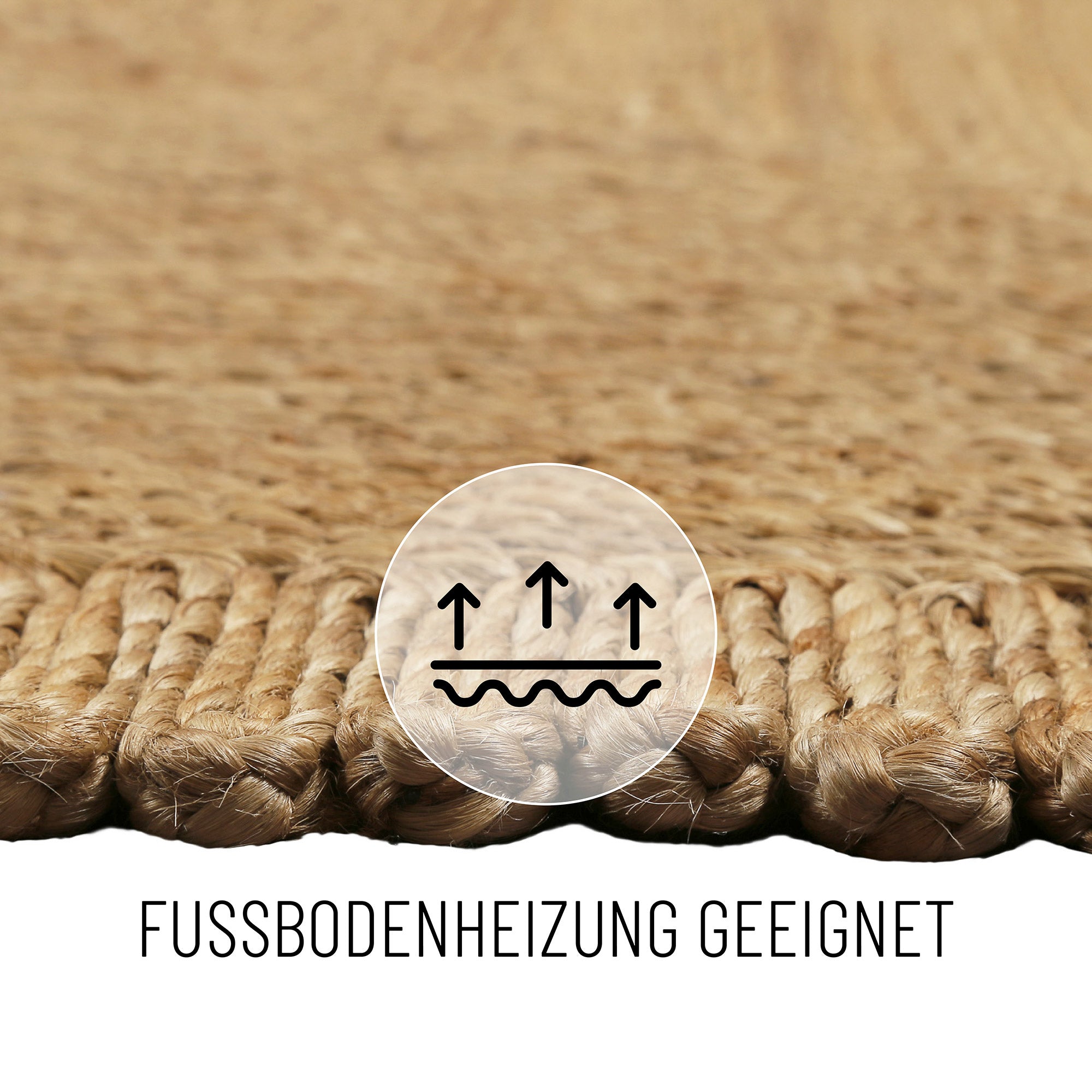 "June" Jute - Teppich - natürlich, handgewebt, schwer