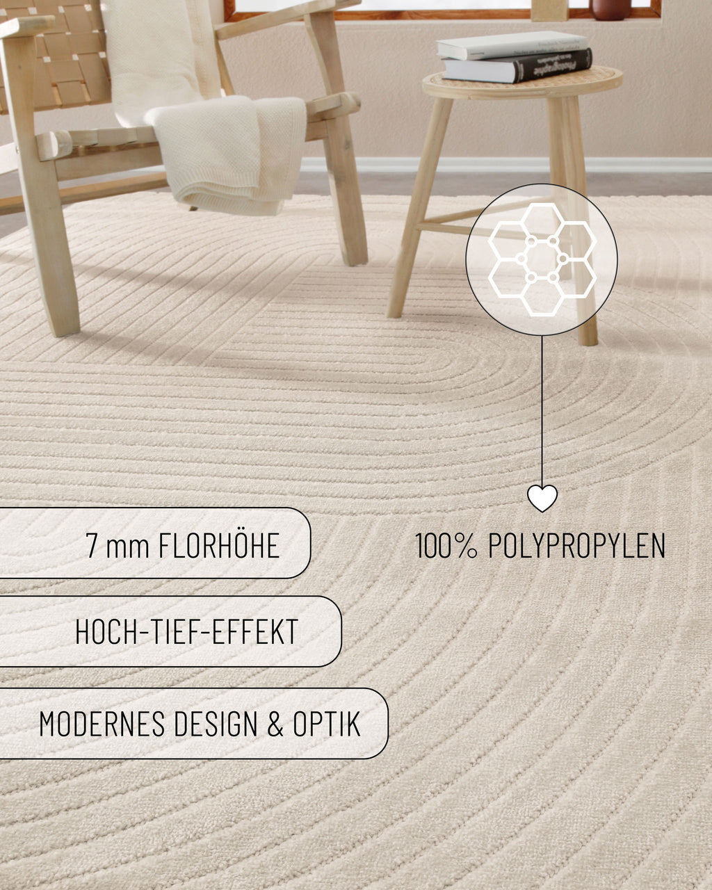 In & Outdoor Teppich Creme Beige "Bacalar" WECONhome