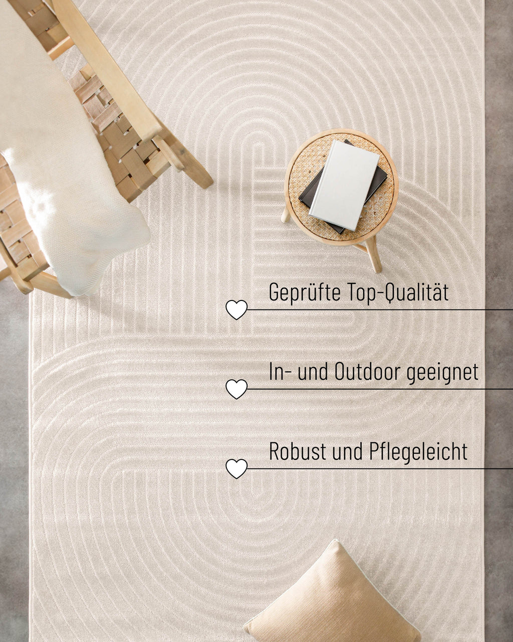 In & Outdoor Teppich Creme Beige "Bacalar" WECONhome