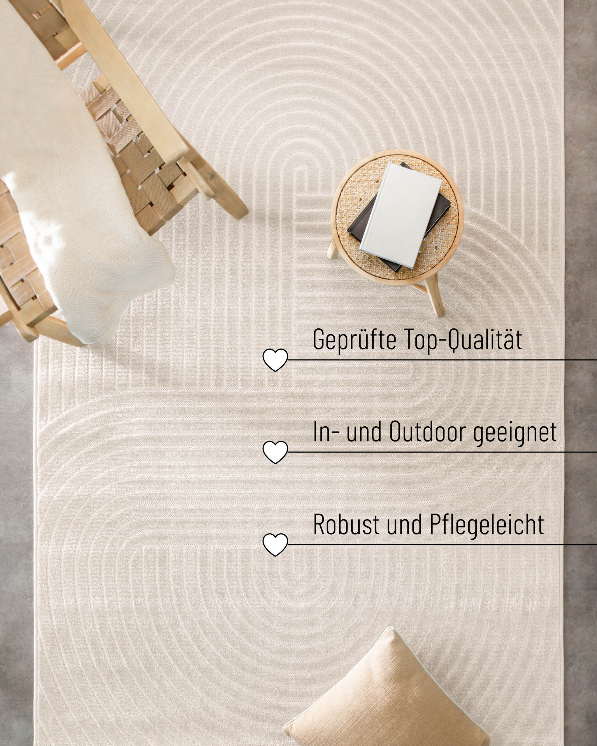 In & Outdoor Teppich Creme Beige "Bacalar" WECONhome