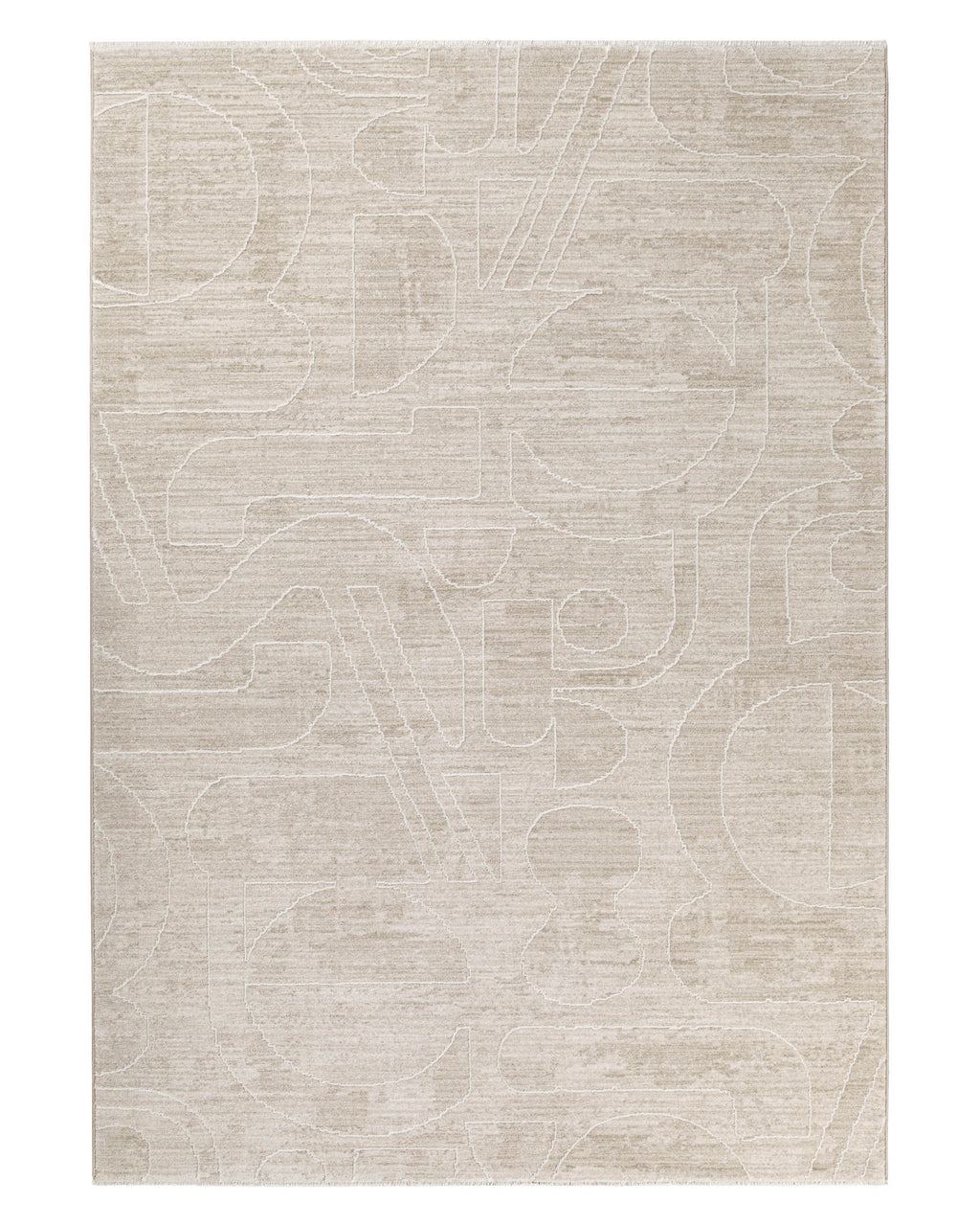 Esprit Kurzflor Teppich Beatle-B in Beige Bunt als Freisteller mit modernem abstraktem Muster