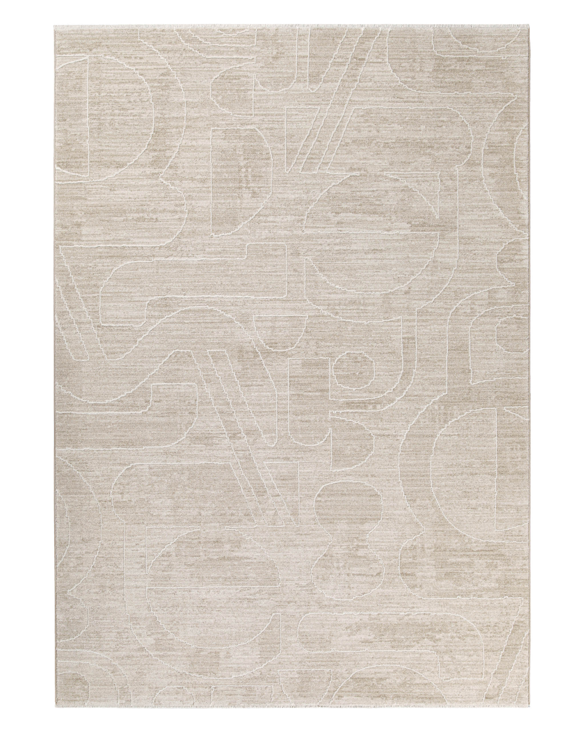 Esprit Kurzflor Teppich Beatle-B in Beige Bunt als Freisteller mit modernem abstraktem Muster