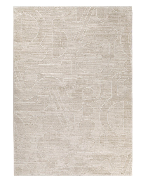 Esprit Kurzflor Teppich Beatle-B in Beige Bunt als Freisteller mit modernem abstraktem Muster