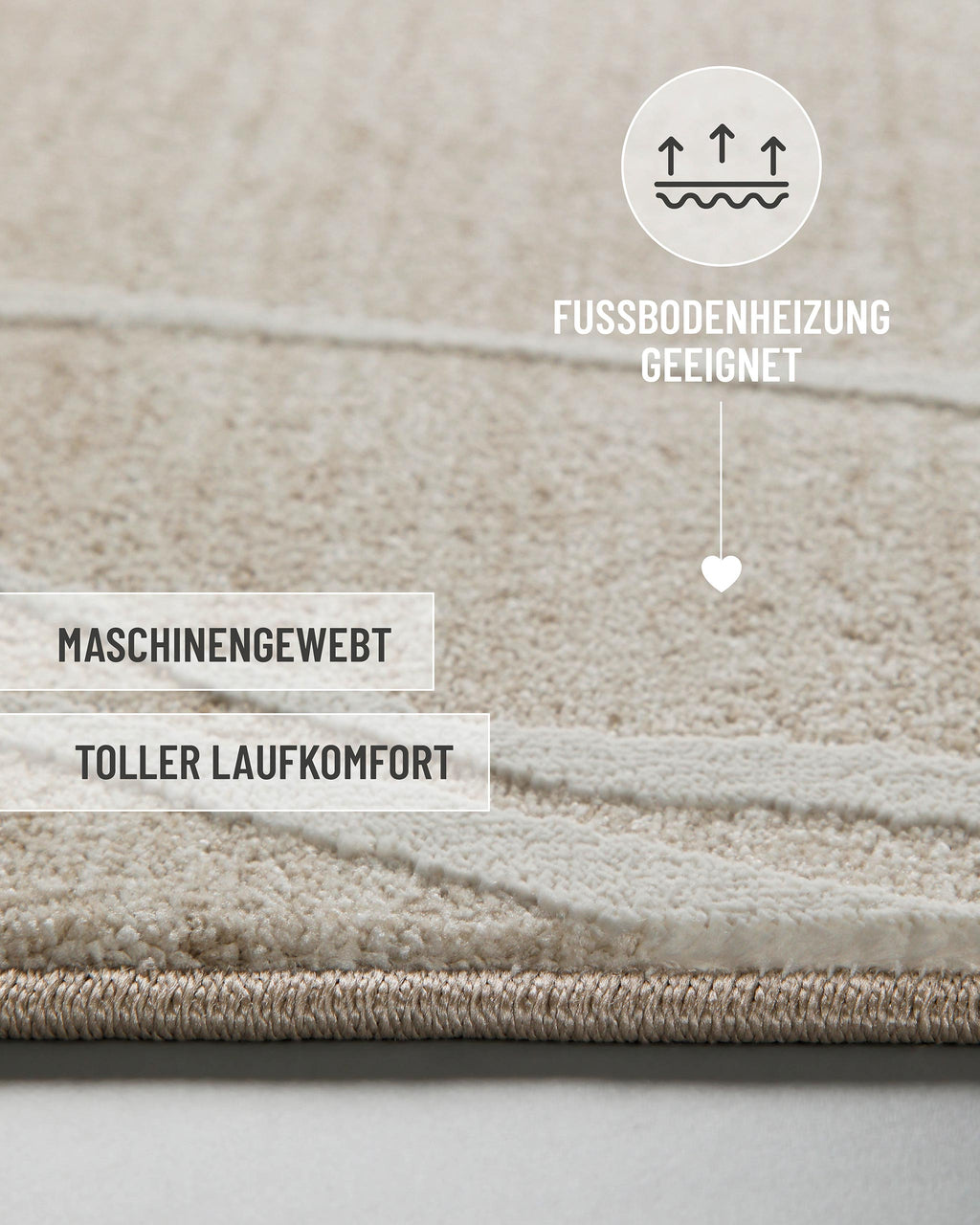 Esprit Kurzflor Teppich Elite in Beige Bunt mit eingeblendeten Komfort und Materialeigenschaften