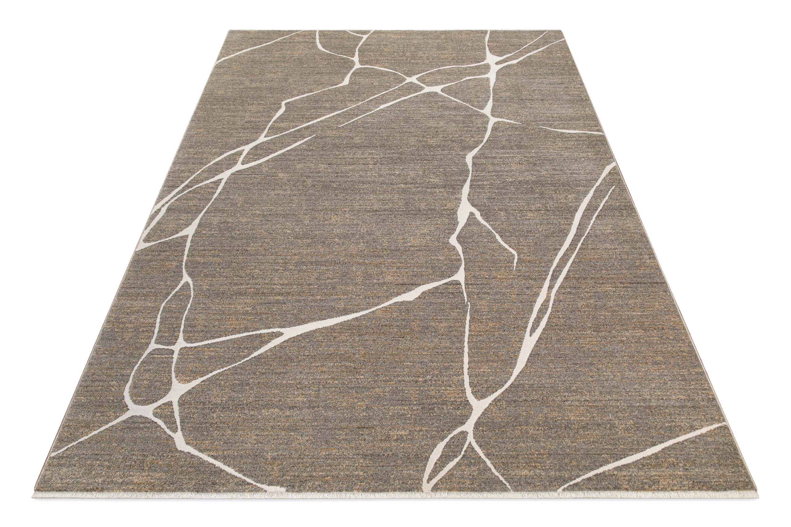 Esprit Kurzflor Teppich Elite in Beige Grau in Produktansicht von oben mit modernem Linienmuster
