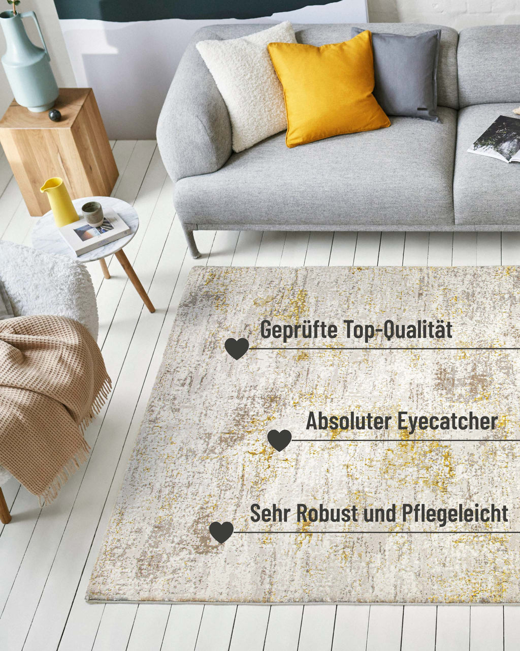 Esprit Kurzflorteppich Creme gold "Feel Vintage 2.0"