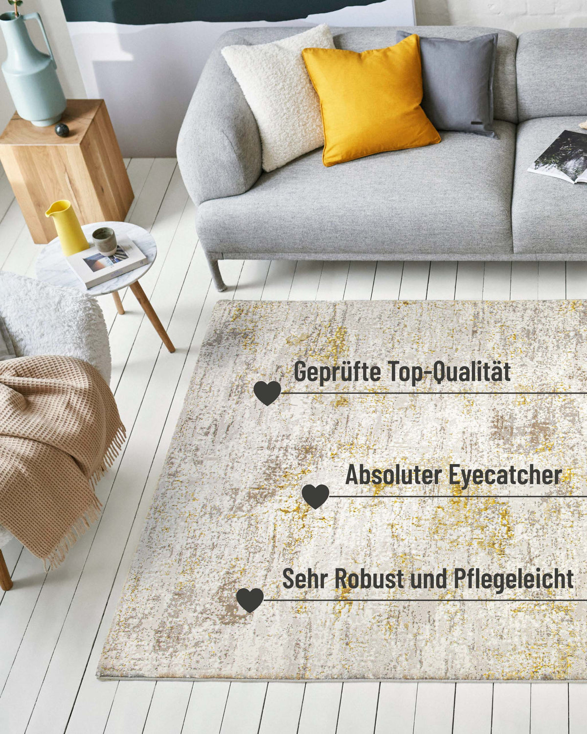 Esprit Kurzflorteppich Creme gold "Feel Vintage 2.0"