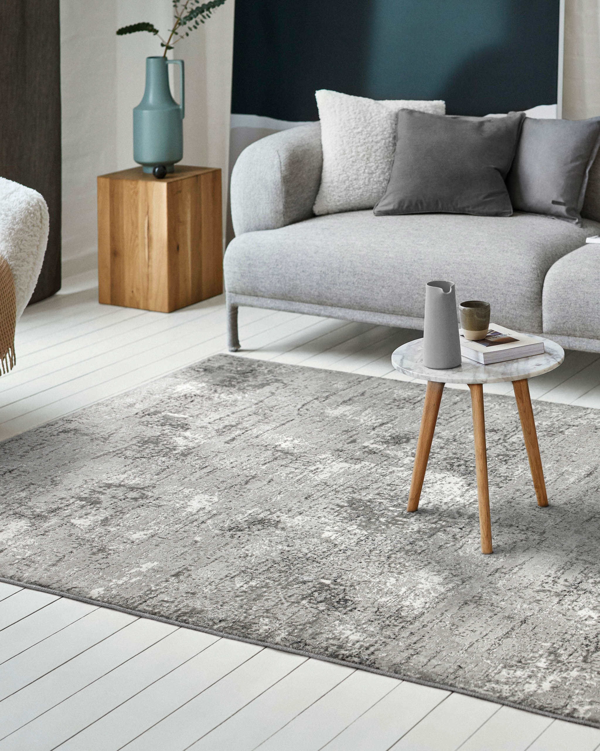 Esprit Kurzflorteppich Grau Silber "Feel Vintage 2.0"