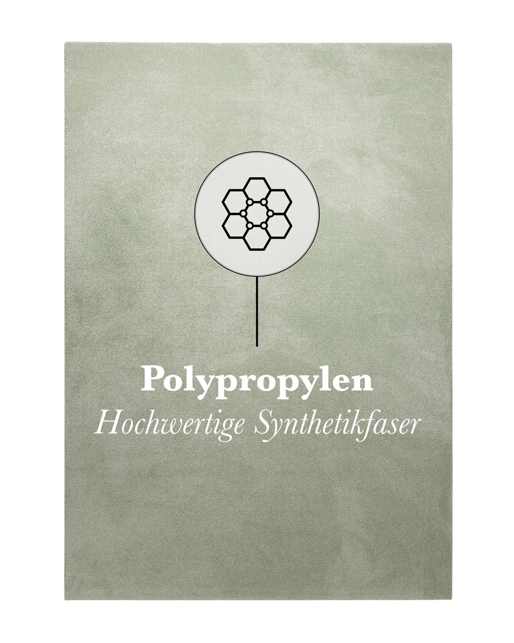 Kurzflor Teppich Freja Licht Grün mit Materialhinweis Polypropylen, strapazierfähig und pflegeleicht
