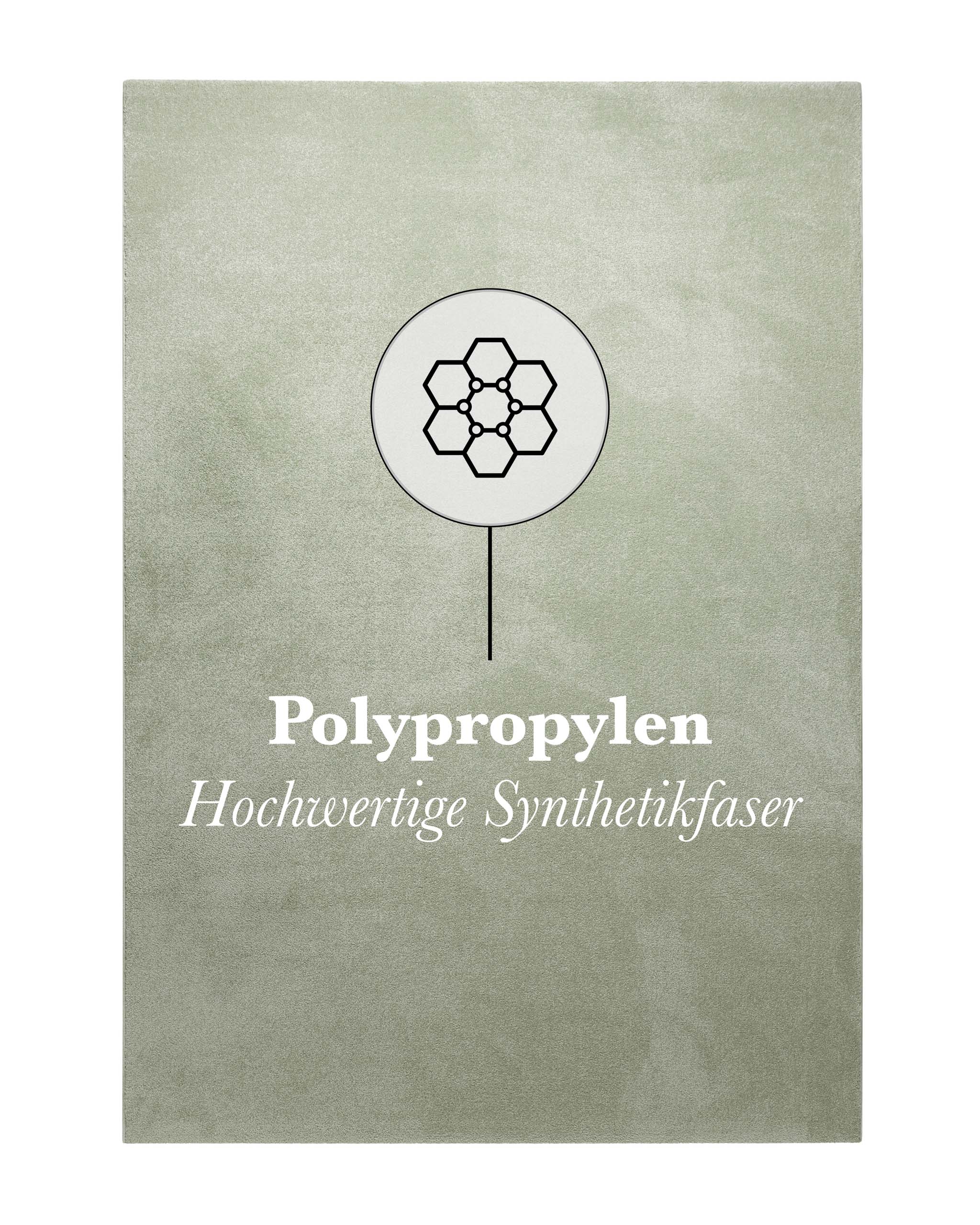 Kurzflor Teppich Freja Licht Grün mit Materialhinweis Polypropylen, strapazierfähig und pflegeleicht