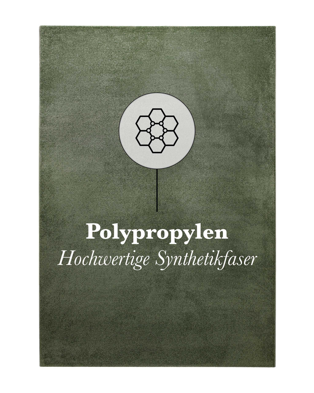 Kurzflor Teppich Freja Laub Grün mit Materialhinweis Polypropylen, strapazierfähig und pflegeleicht