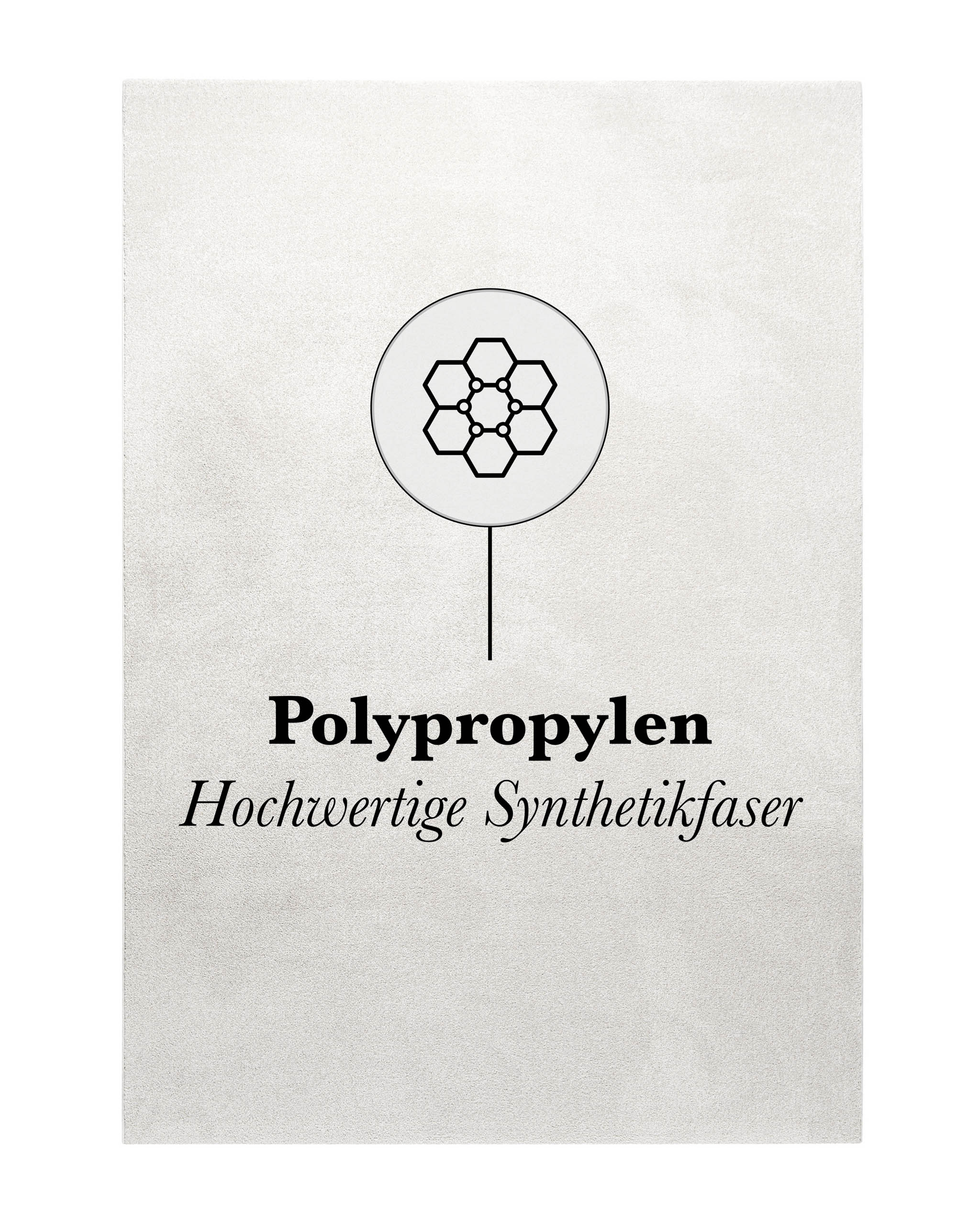 Kurzflor Teppich Freja Creme Weiß mit Materialhinweis Polypropylen, strapazierfähig und pflegeleicht