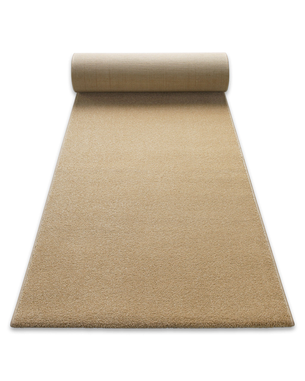 Teppich Läufer Montepulciano Sand Beige ausgerollt, zeigt lange schmale Form und gleichmäßigen Flor