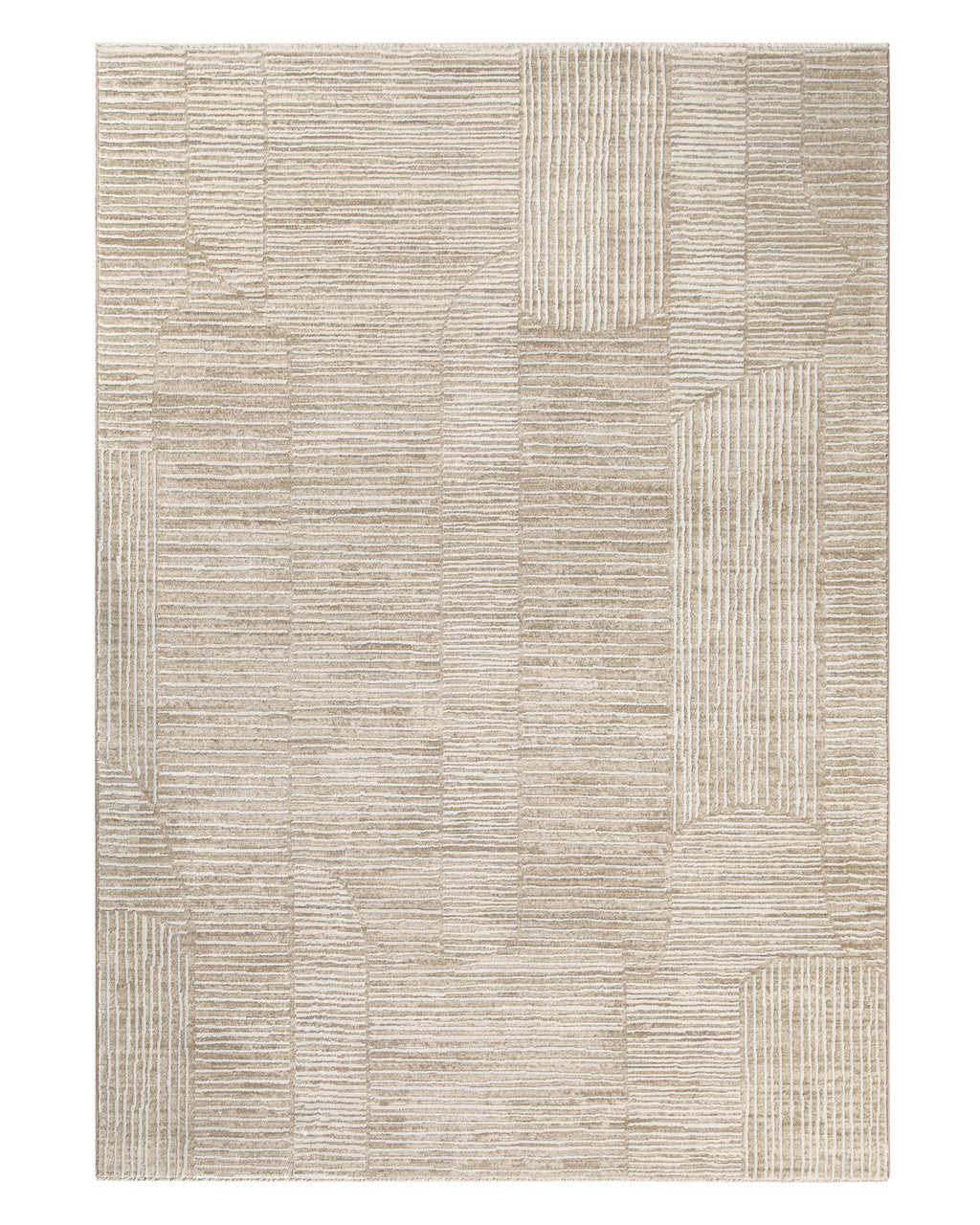 Esprit Kurzflor Teppich Raymond in Beige Bunt als Freisteller mit modernem geometrischem Muster