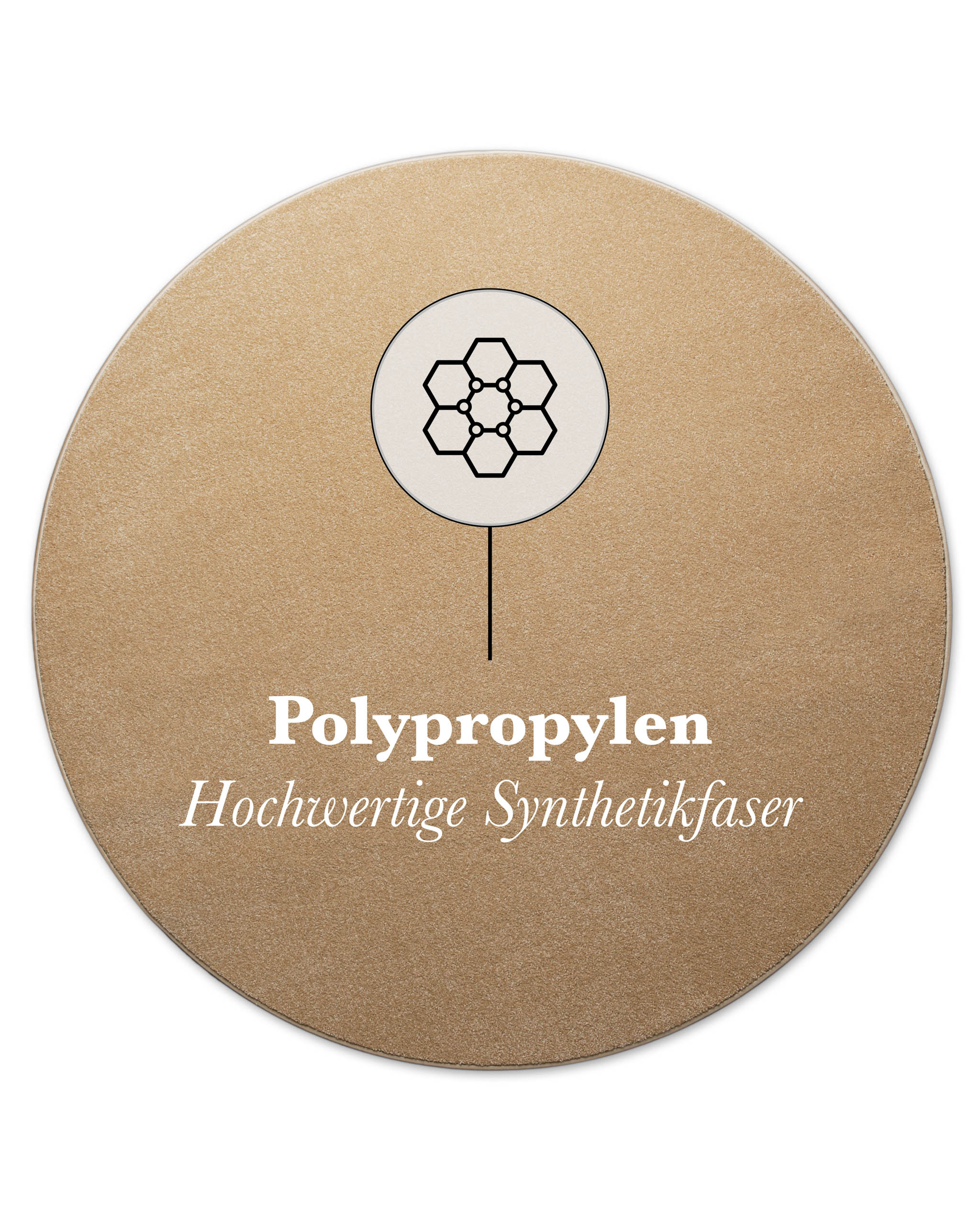 Materialabbildung Polypropylen, steht für strapazierfähige und pflegeleichte Nutzung
