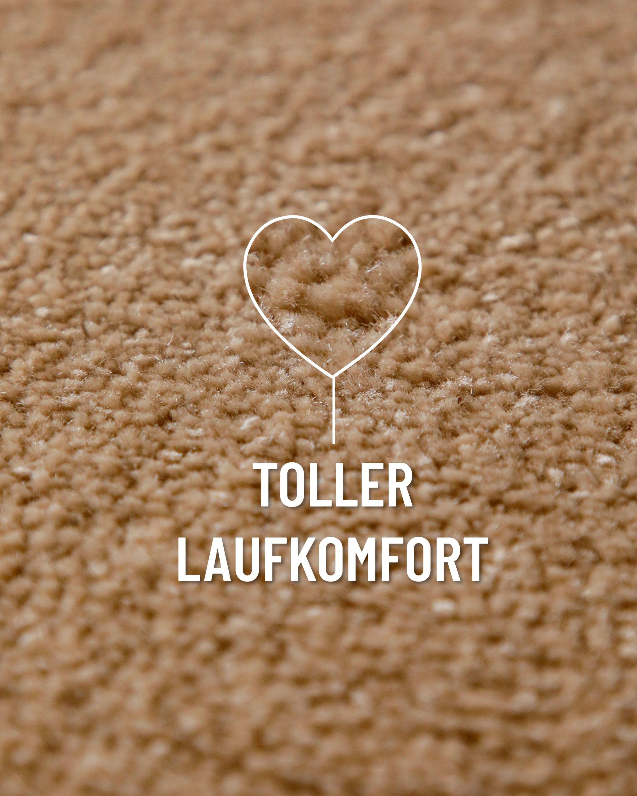 Kurzflor Teppich Vegas Beige rund Nahaufnahme der Oberfläche mit Fokus auf weichen Laufkomfort
