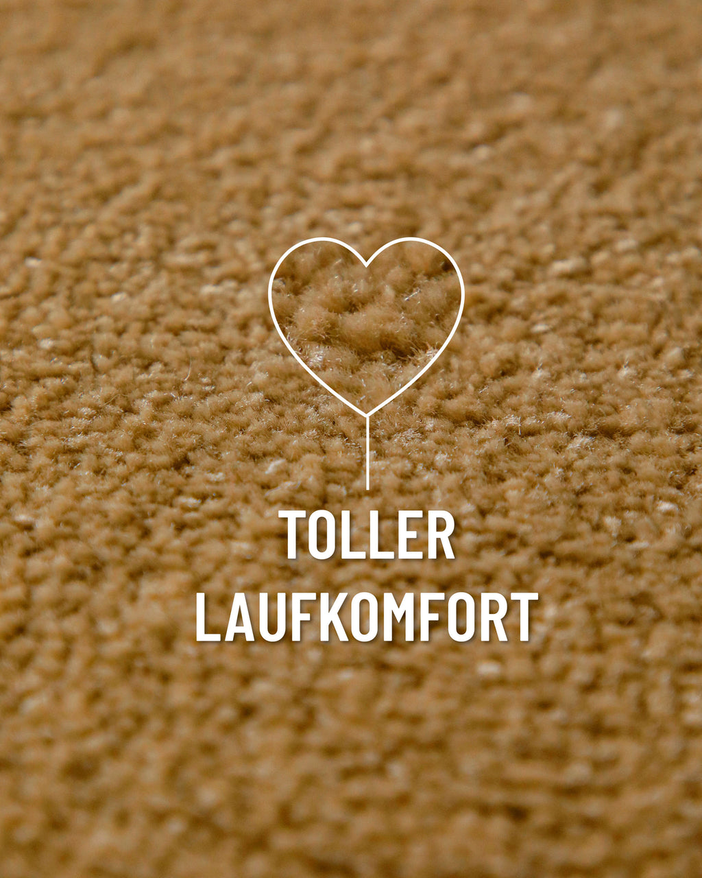 Kurzflor Teppich Vegas Ocker Gelb rund Nahaufnahme der Oberfläche mit Fokus auf weichen Laufkomfort