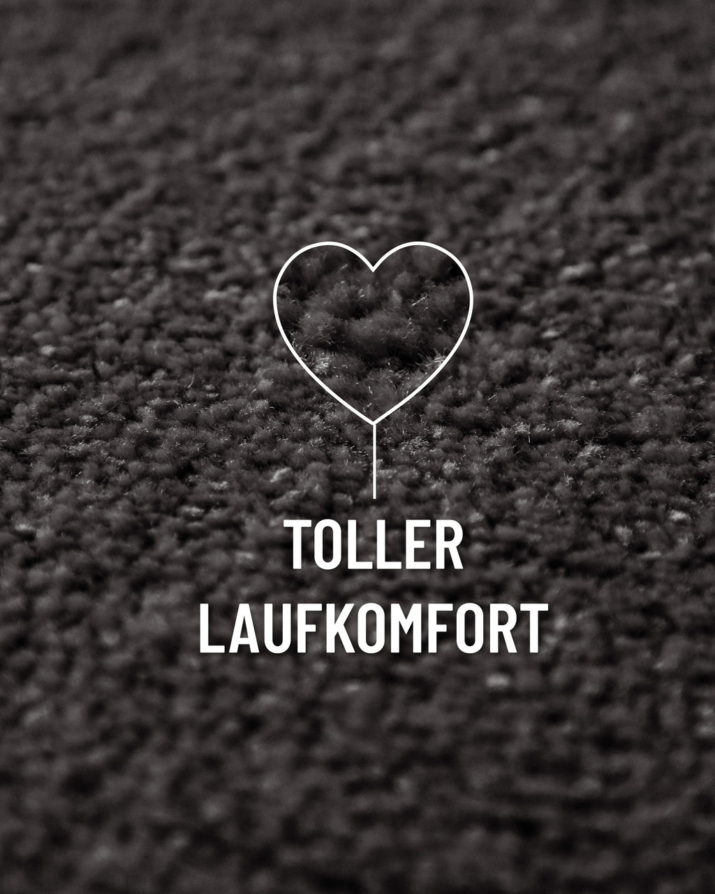 Kurzflor Teppich Vegas Anthrazit rund Nahaufnahme der Oberfläche mit Fokus auf weichen Laufkomfort