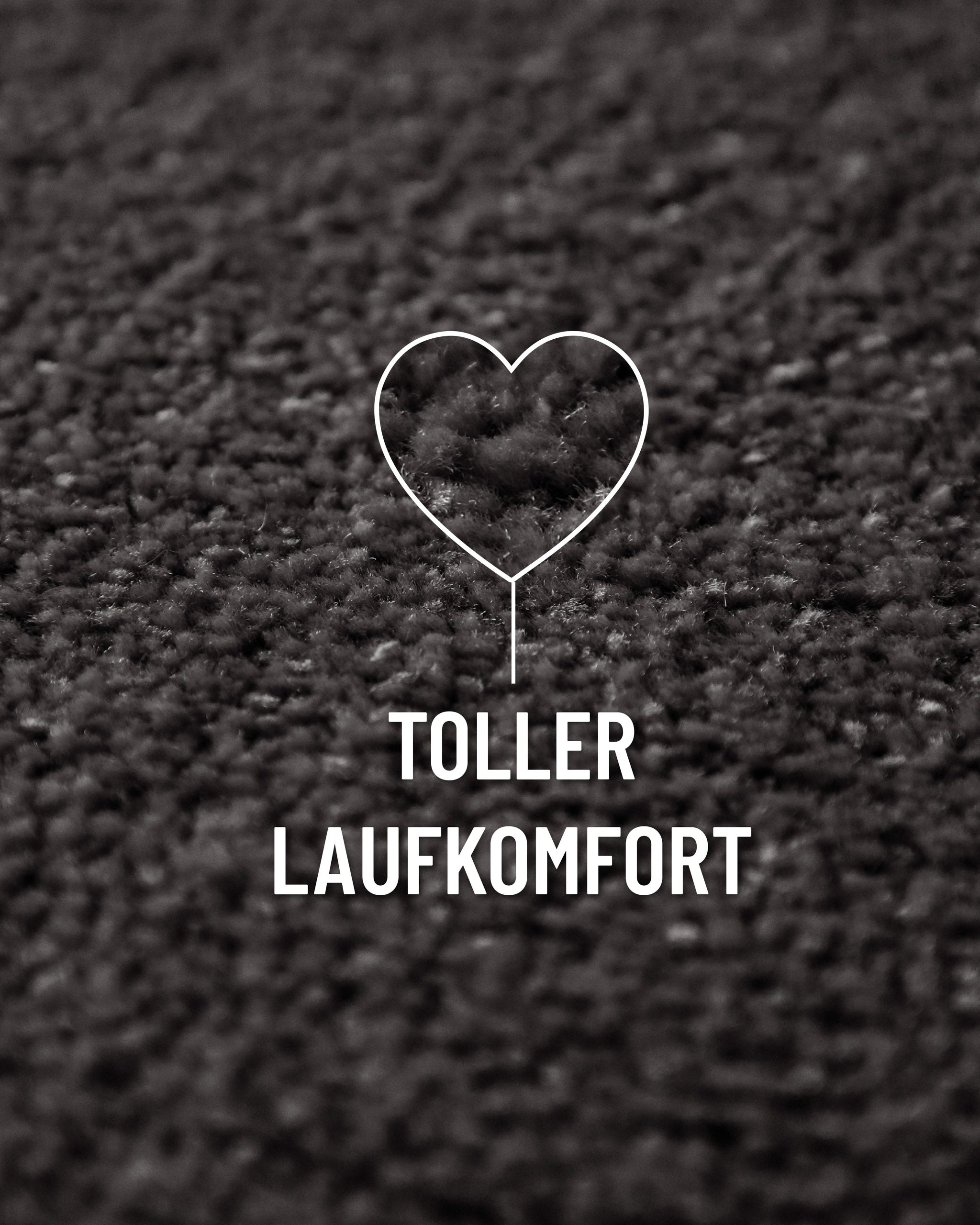Kurzflor Teppich Vegas Anthrazit rund Nahaufnahme der Oberfläche mit Fokus auf weichen Laufkomfort