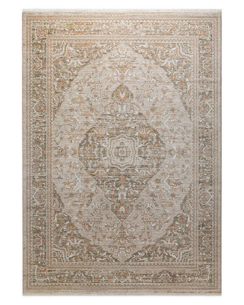 Esprit Kurzflor Teppich Soft Vintage in Sand Beige als Freisteller mit klassischem Vintage Muster