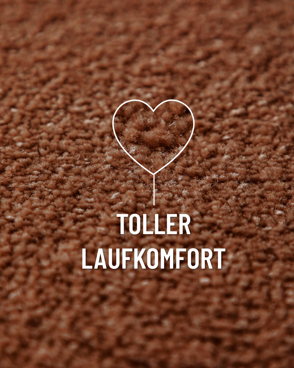 Kurzflor Teppich Vegas Rot Nahaufnahme mit Einblendung zum Laufgefühl, gleichmäßige Struktur sichtbar