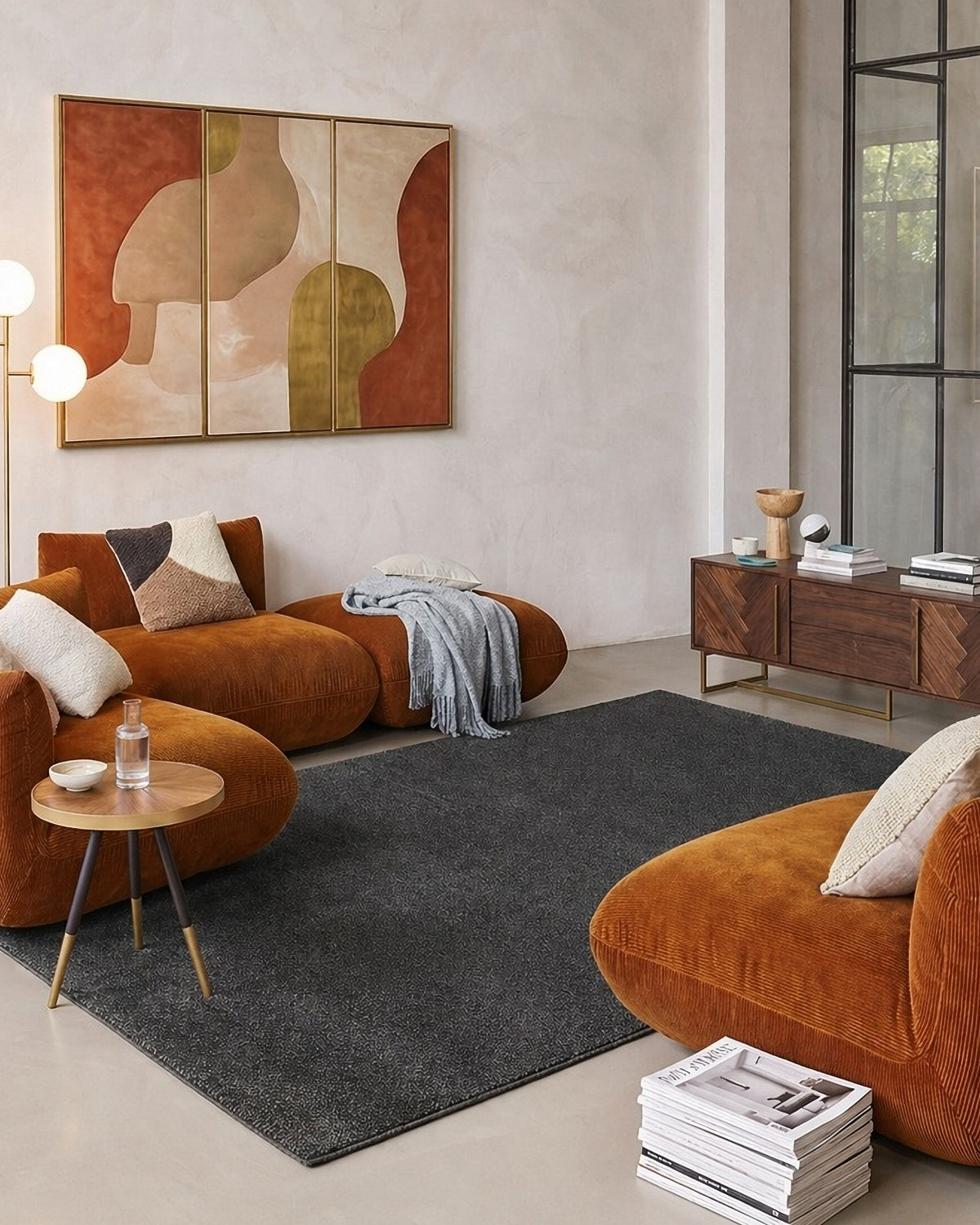 ESPRIT Vegas uni anthrazit grau Teppich Kurzflor gewebt, modern, 15 mm – Weconhome Shop