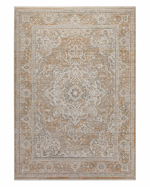 Esprit Kurzflor Teppich Vintage Soul in Braun Beige als Freisteller mit klassischem Vintage Muster