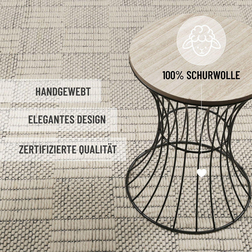 Wollteppich Creme Weiß "Lani" WECONhome