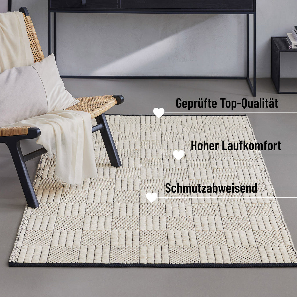 Wollteppich Creme Weiß "Lani" WECONhome