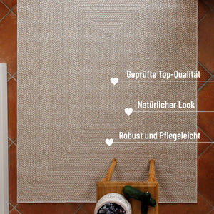 {"class" => "product-thumbnails__image", "alt" => "In-& Outdoor Teppich Layo beige rechteckig Perspektive im Raum mit Info robust & pflegeleicht"}
