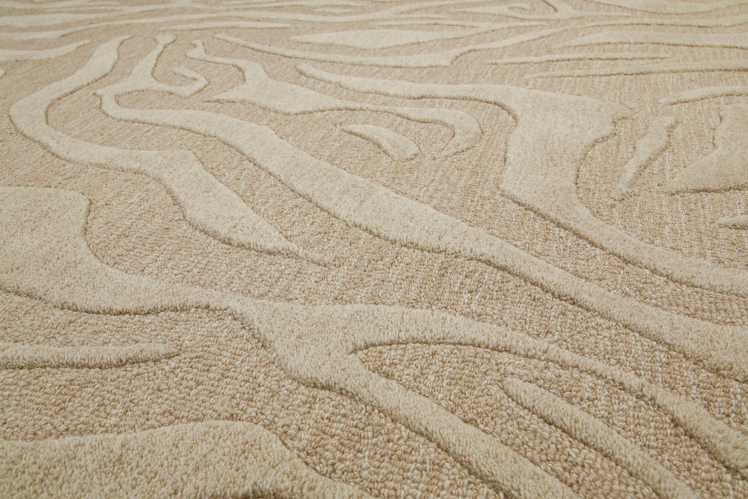 Kurzflorteppich Beige aus Schurwolle "Lior" WECONhome