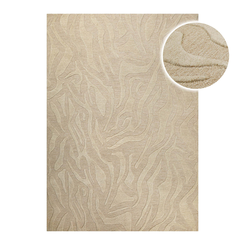 Kurzflorteppich Beige aus Schurwolle "Lior" WECONhome
