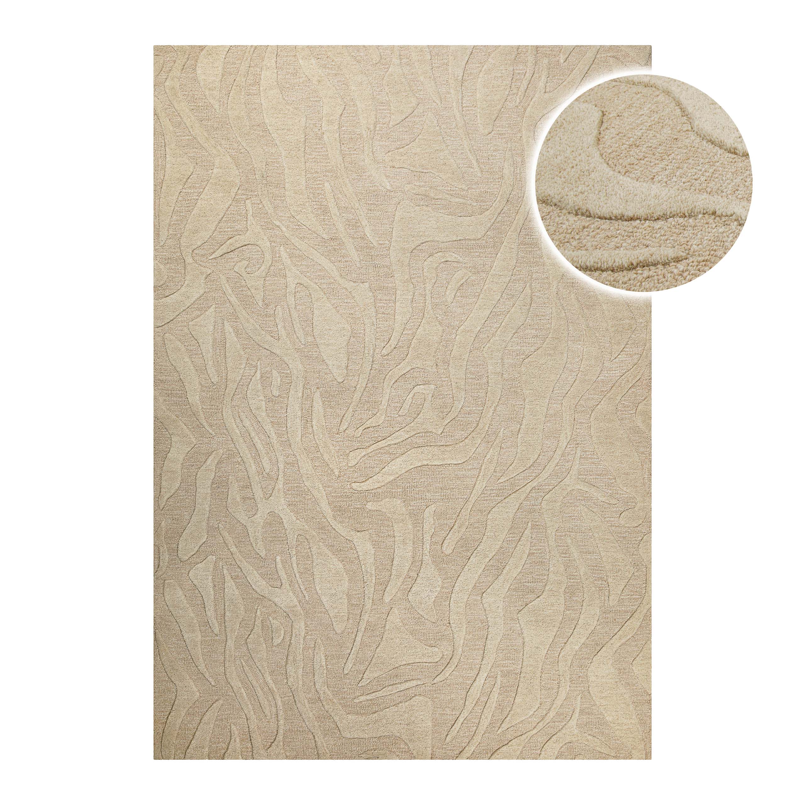 Kurzflorteppich Beige aus Schurwolle "Lior" WECONhome