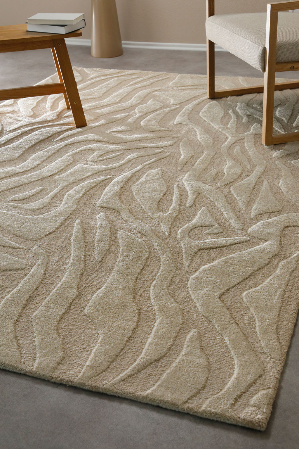 Kurzflorteppich Beige aus Schurwolle "Lior" WECONhome