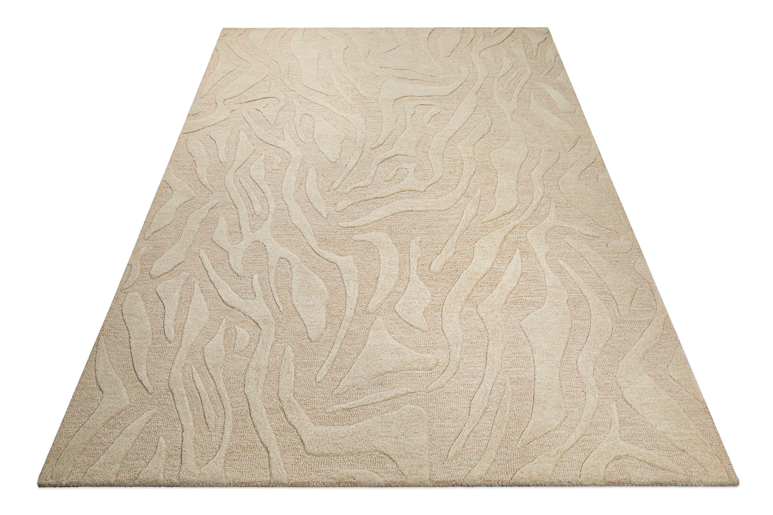 Kurzflorteppich Beige aus Schurwolle "Lior" WECONhome