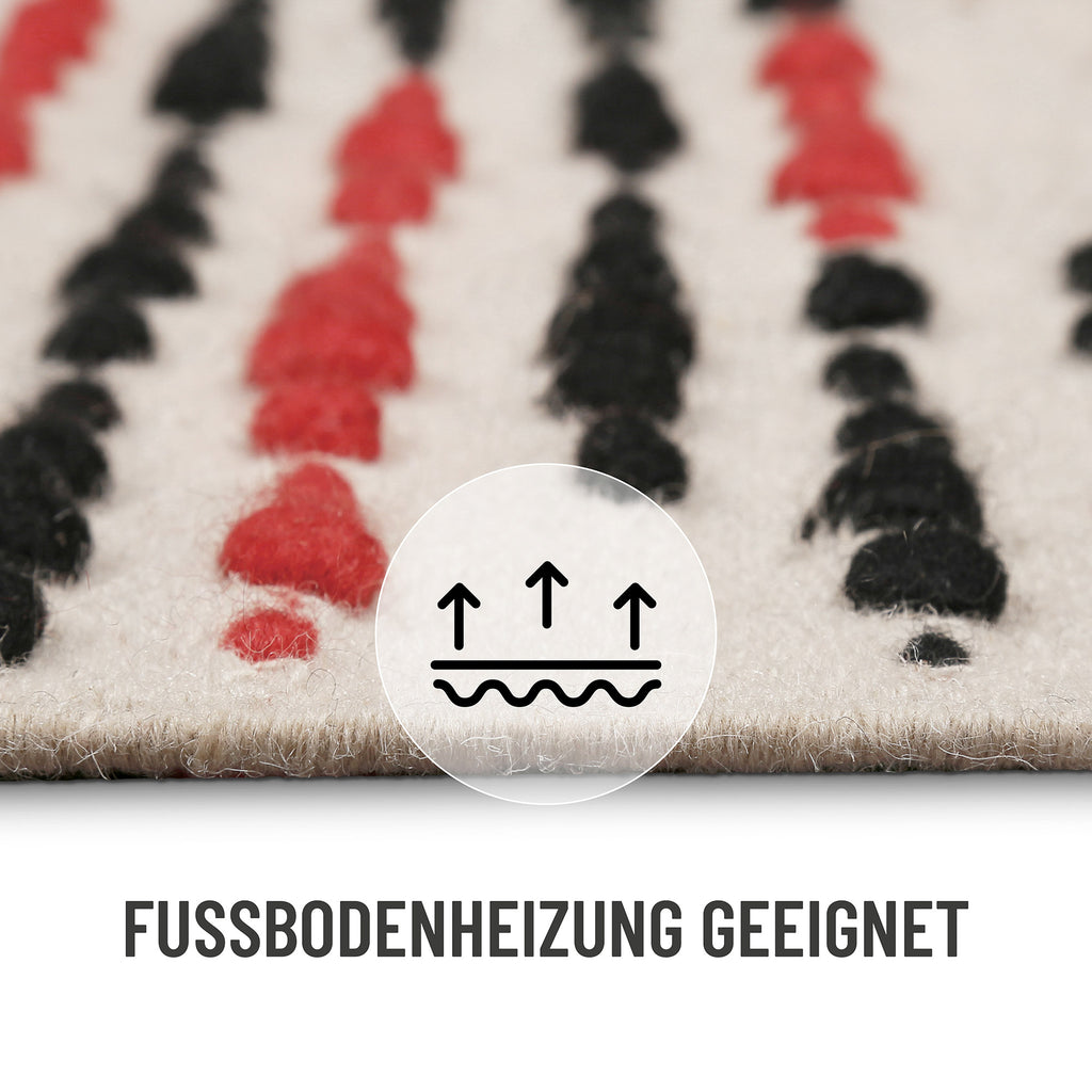 Wollteppich Creme Beige "London Red" WECONhome