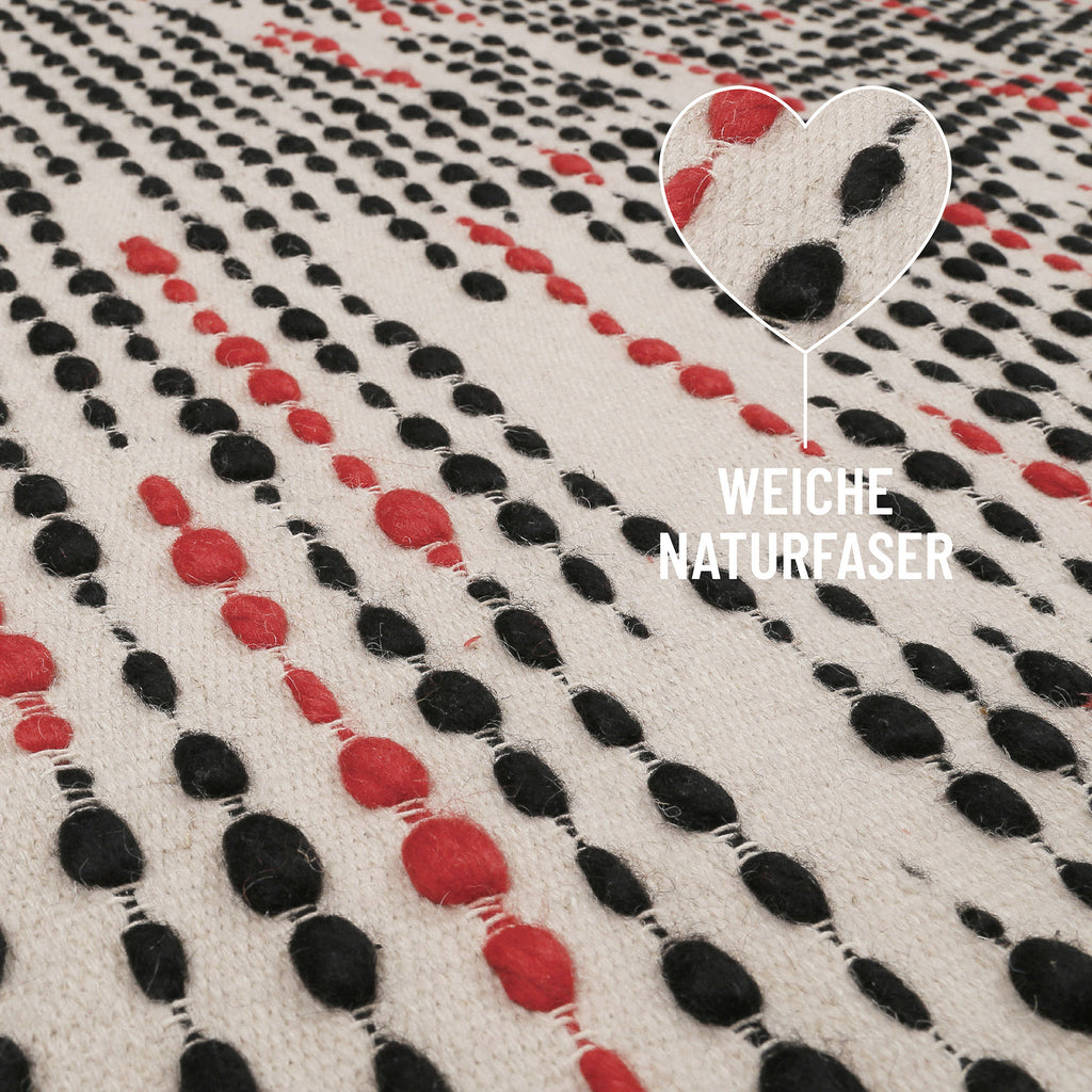 Wollteppich Creme Beige "London Red" WECONhome