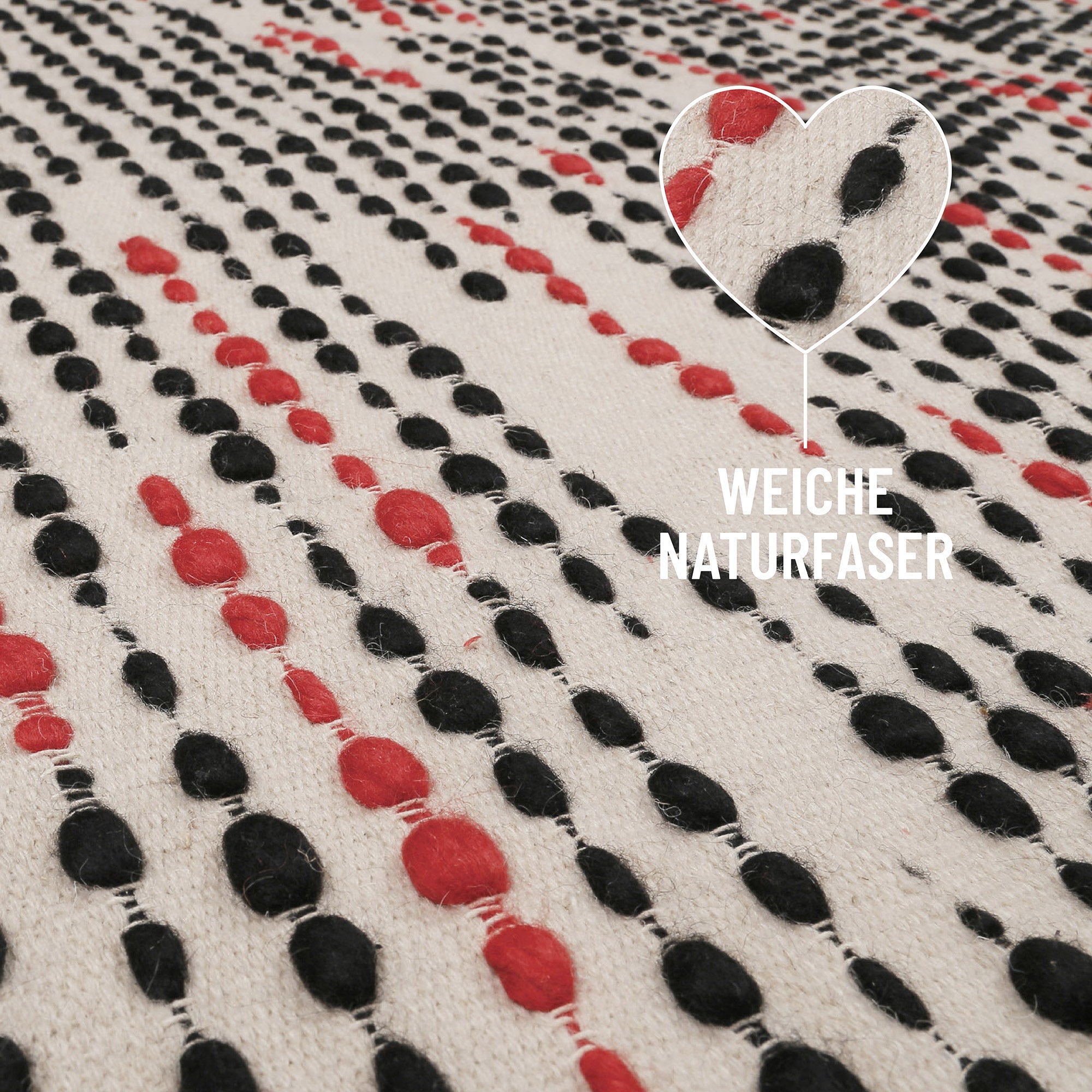 Wollteppich Creme Beige "London Red" WECONhome