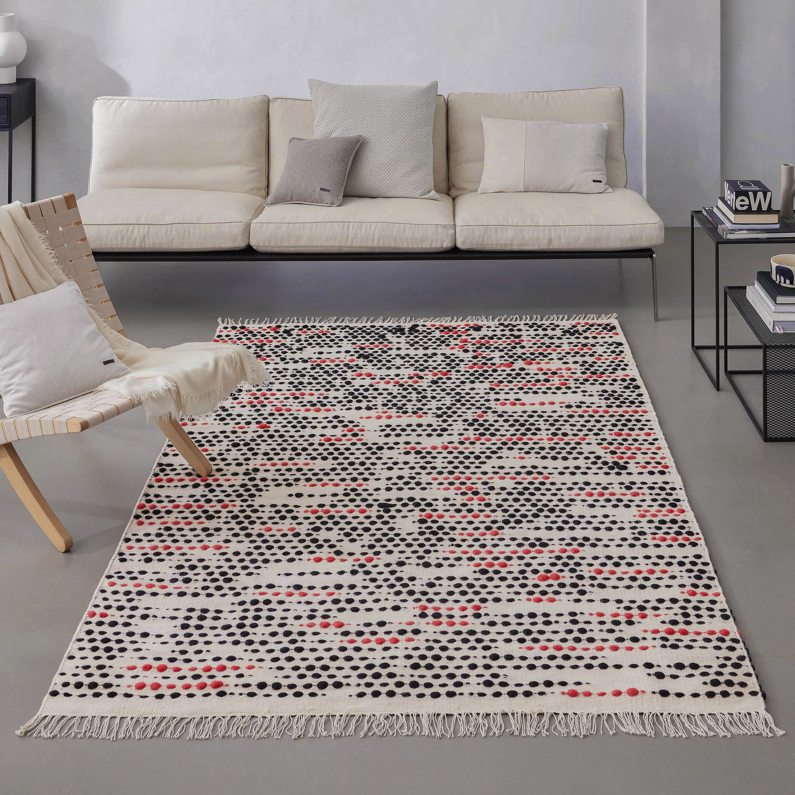 Wollteppich Creme Beige "London Red" WECONhome