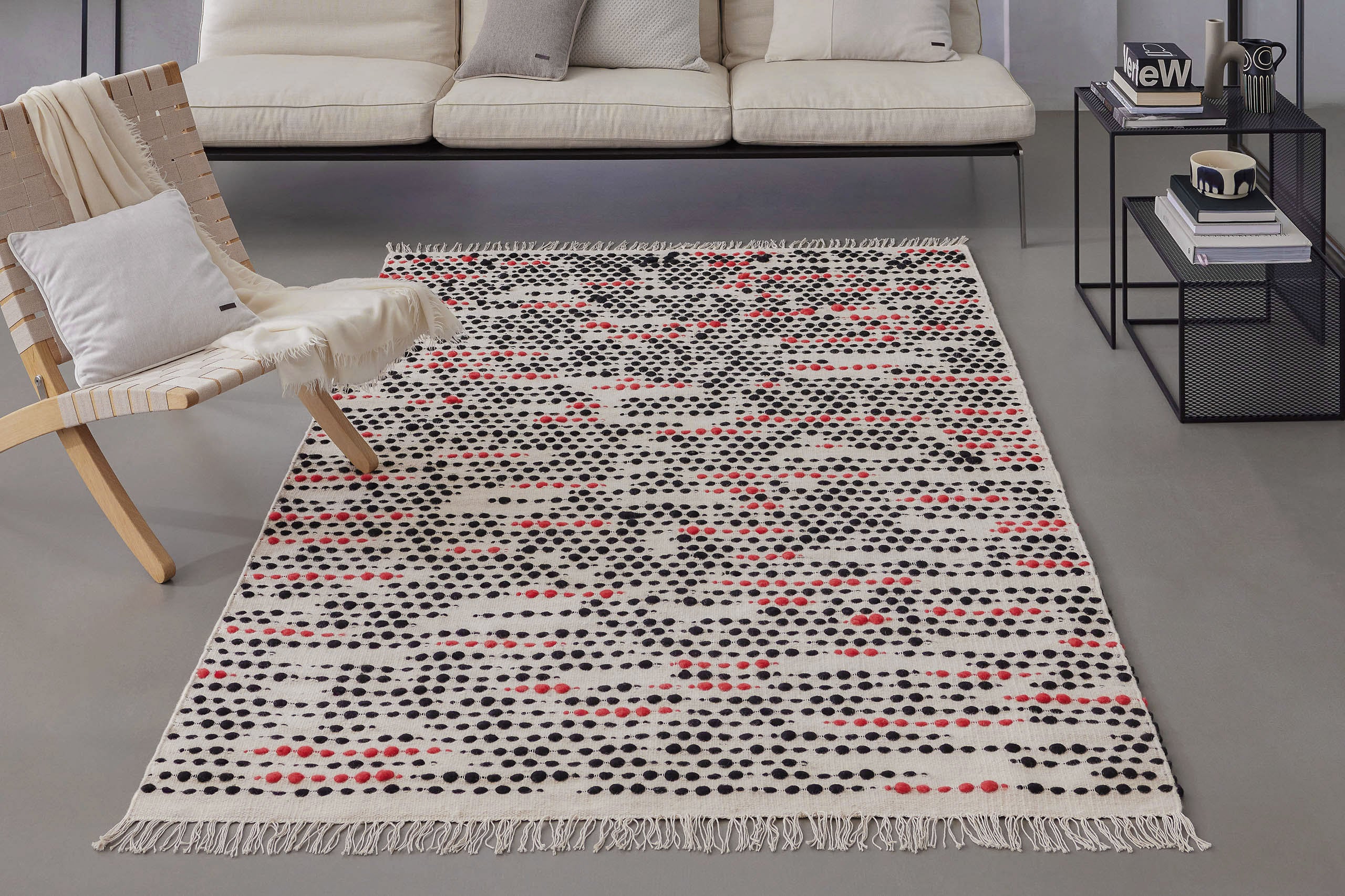 Wollteppich Creme Beige "London Red" WECONhome