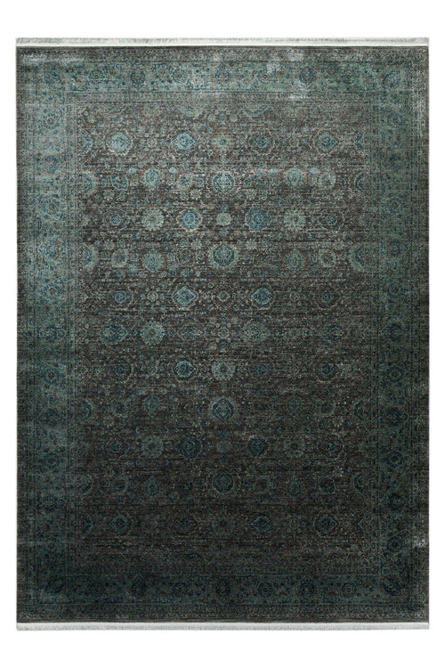 Vintage Kurzflorteppich Grün Grau "LunaSilk" WECONhome
