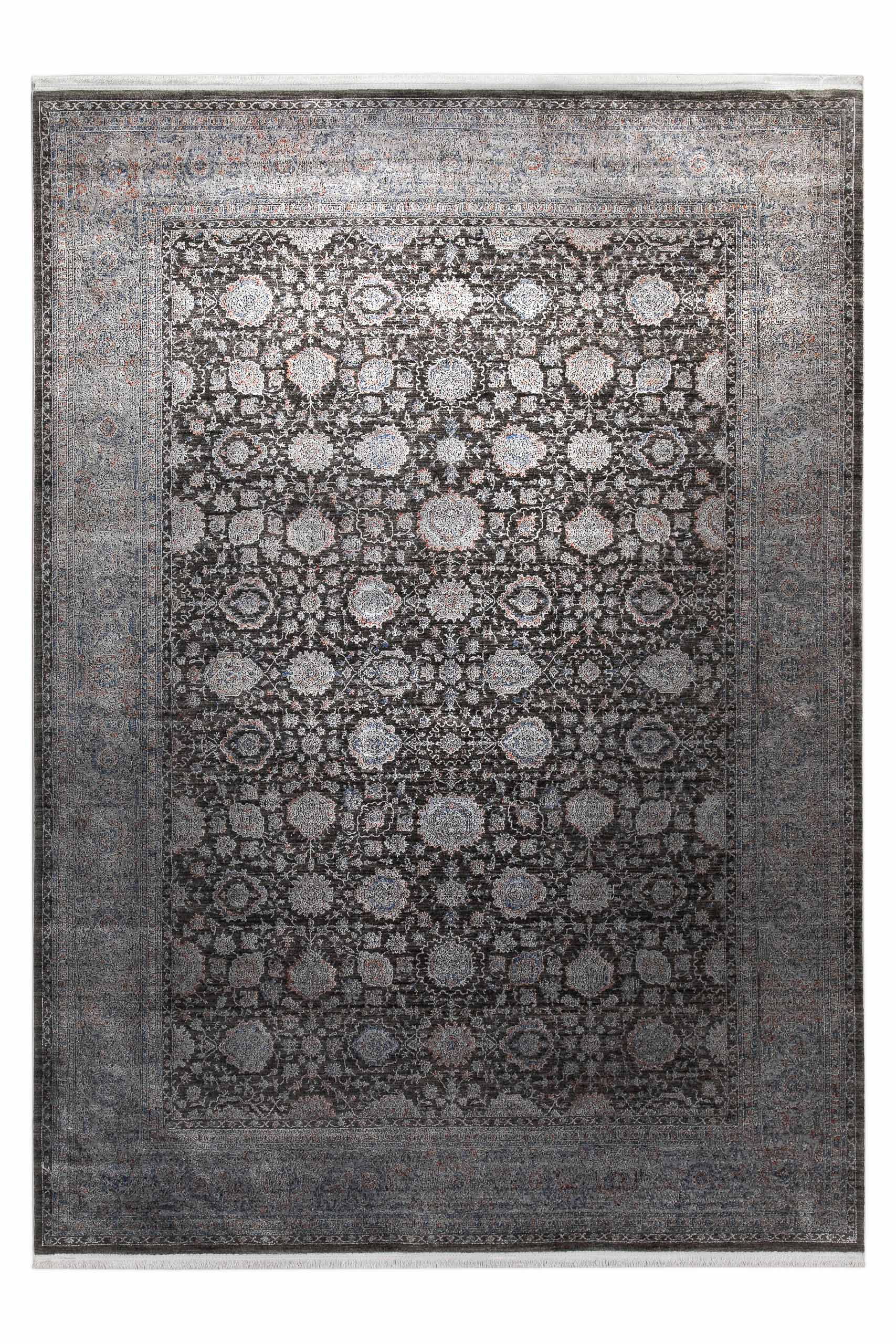 Vintage Kurzflorteppich Blau Grau "LunaSilk" WECONhome