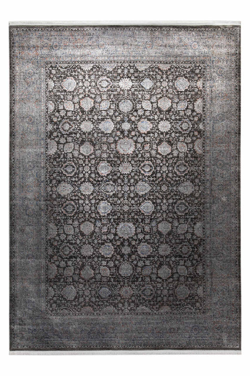 Vintage Kurzflorteppich Blau Grau "LunaSilk" WECONhome