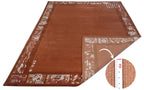 Handgeknüpfter Tibet Teppich in terra braun Retro Bordüre – Neuwertig