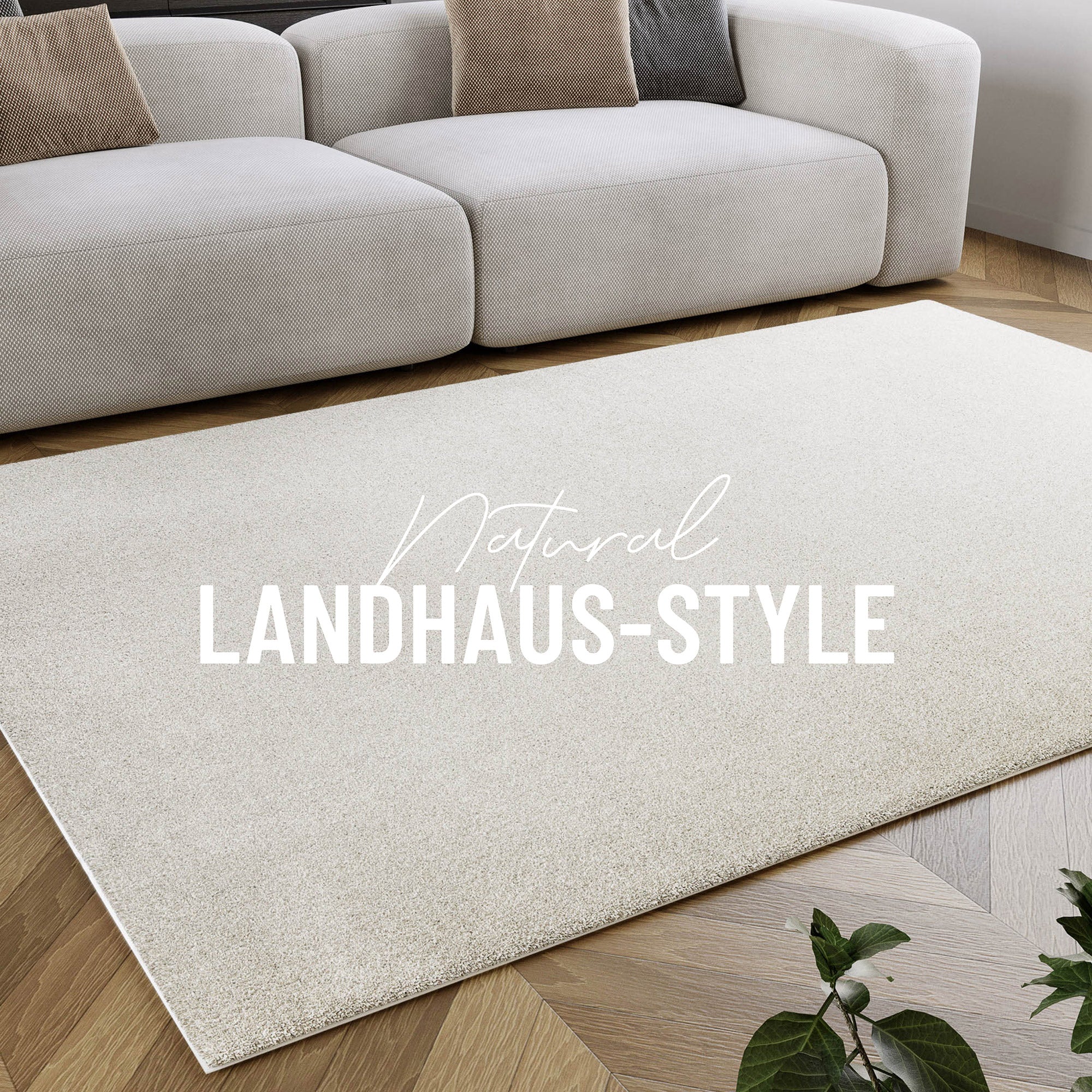Kurzflorteppich Creme Weiß "Manta" Homie Living