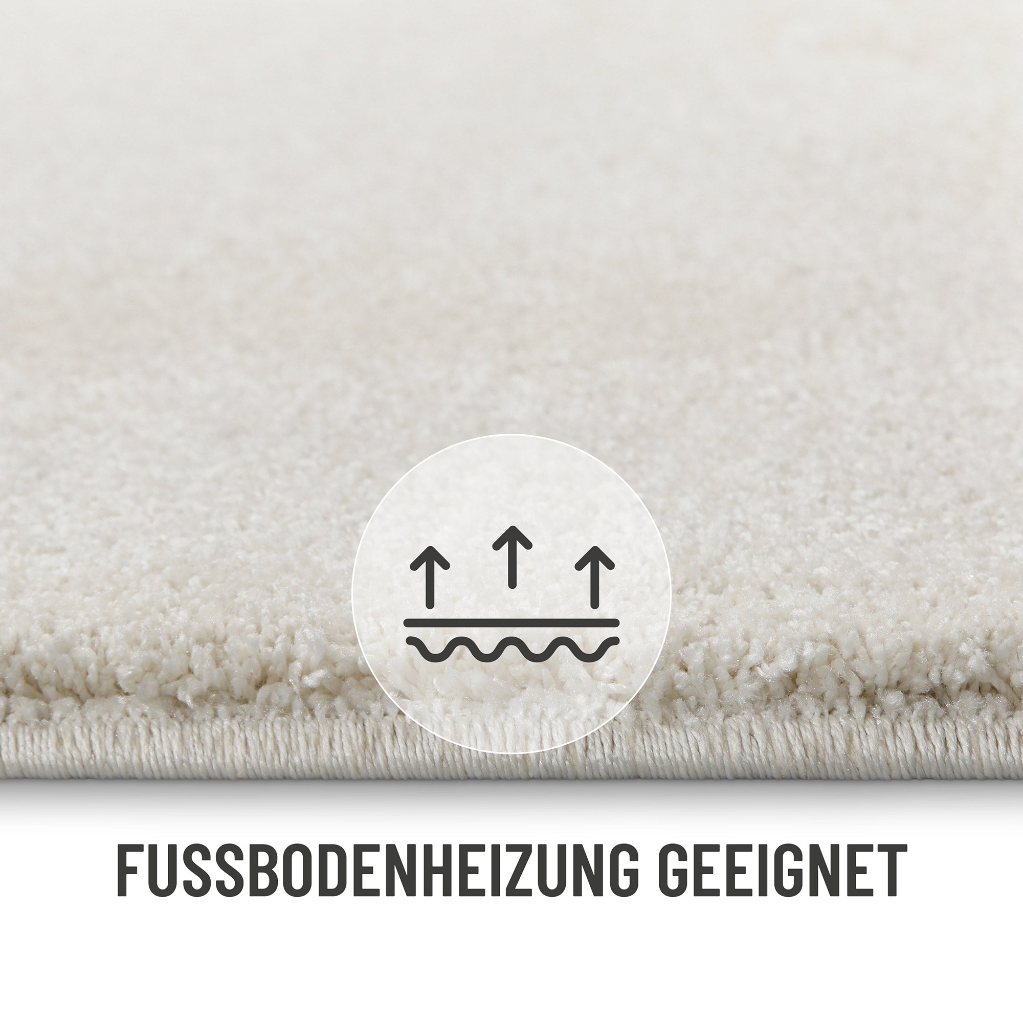 Kurzflorteppich Creme Weiß "Manta" Homie Living