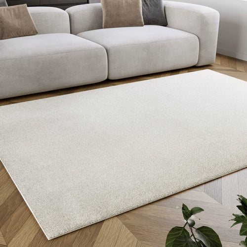 Kurzflorteppich Creme Weiß "Manta" Homie Living